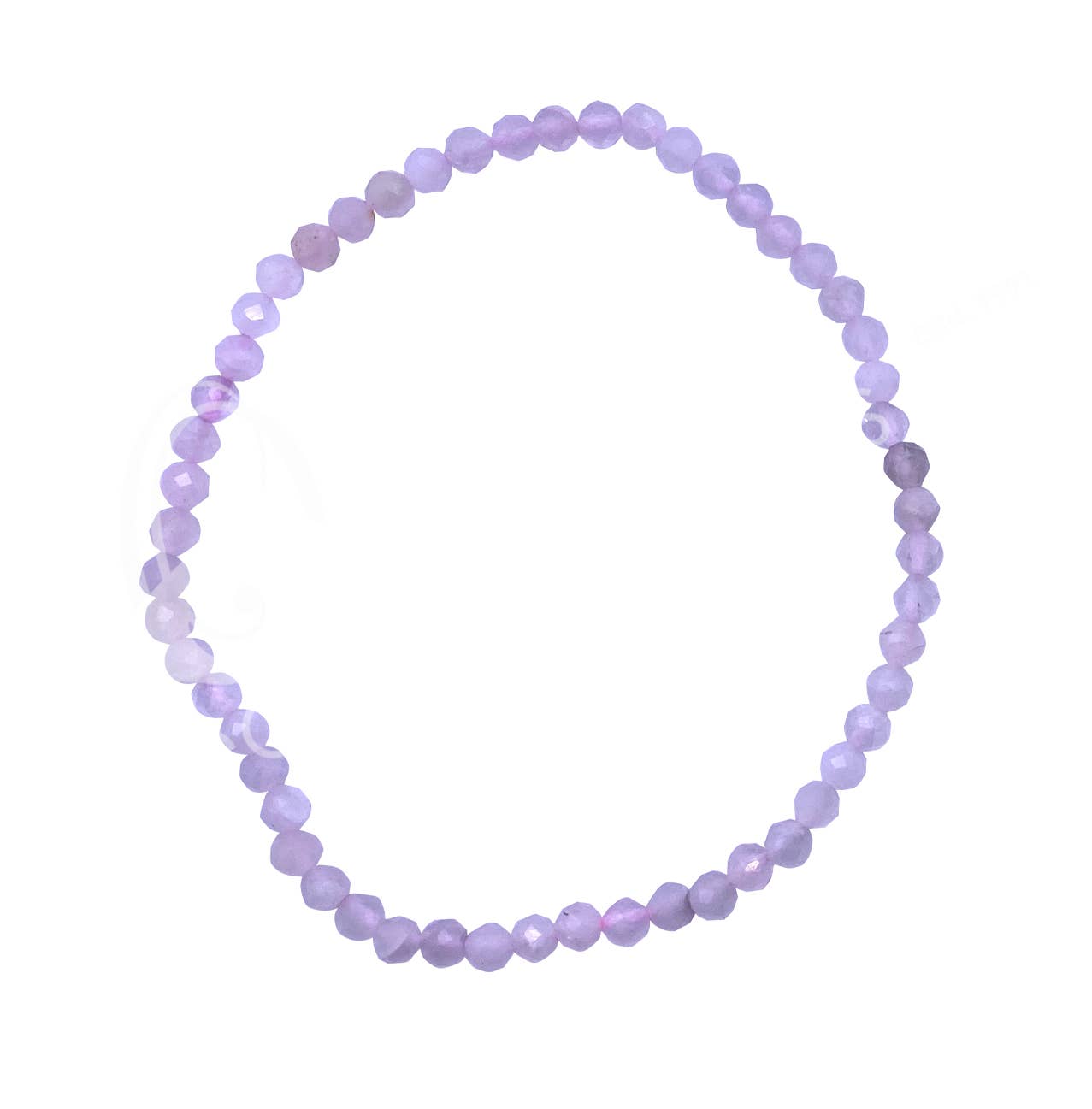 (PC)BRACELET - FACETED STONE BEADS ROSE QUARTZ (3-4 MM) 7.25