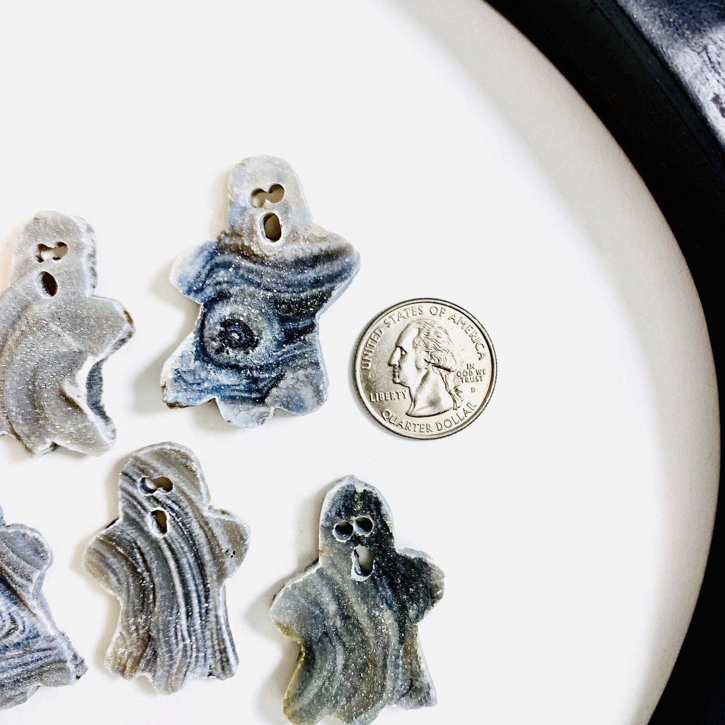 Crystal Chalcedony Ghost Cabochons Halloween Witch Decor: Style 1