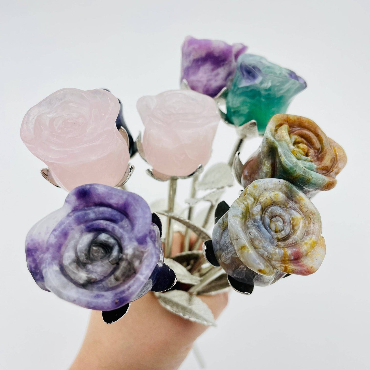 Crystal Rose - Carved Stone -: Labradorite / Gold