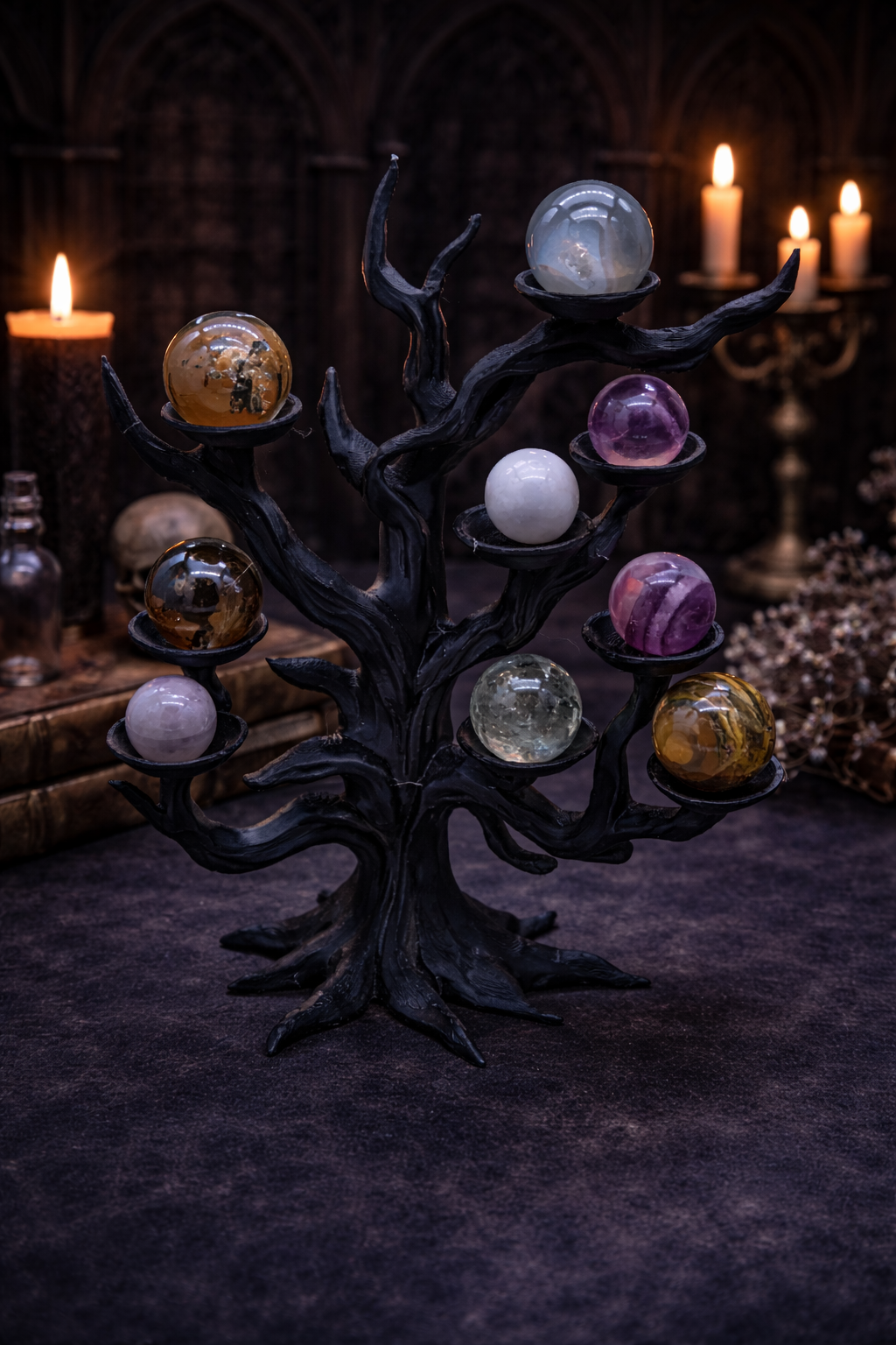 Tree Multi-Mini Crystal Sphere Holder