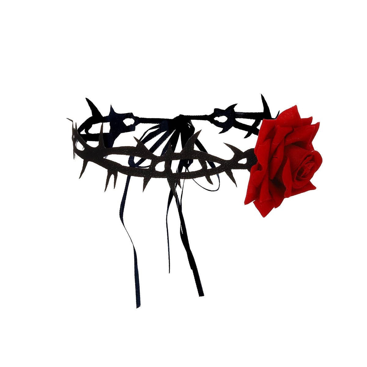 Gothic Lace Rose Choker Necklace with Tassels: YR3846-1