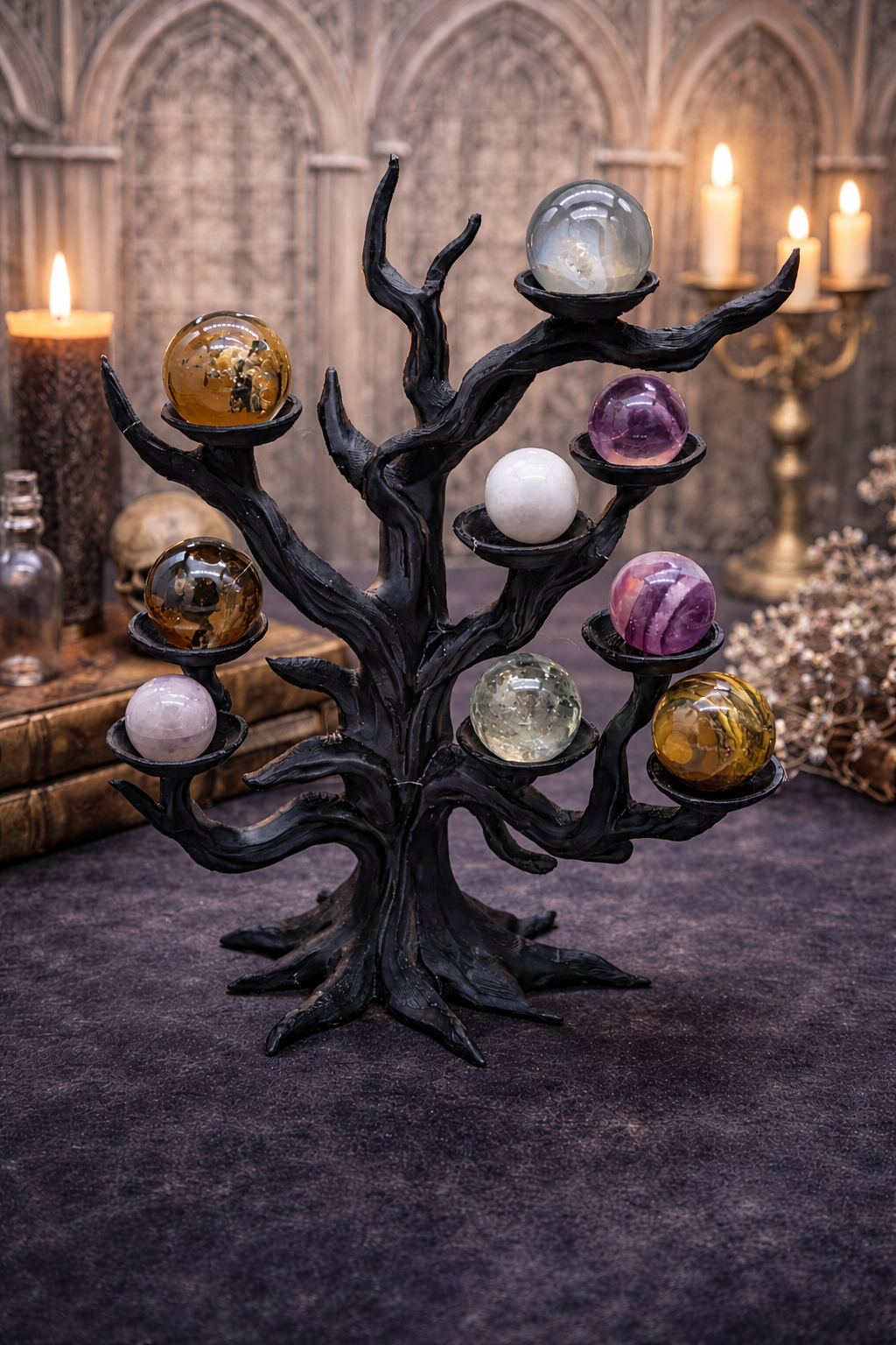 Tree Multi-Mini Crystal Sphere Holder