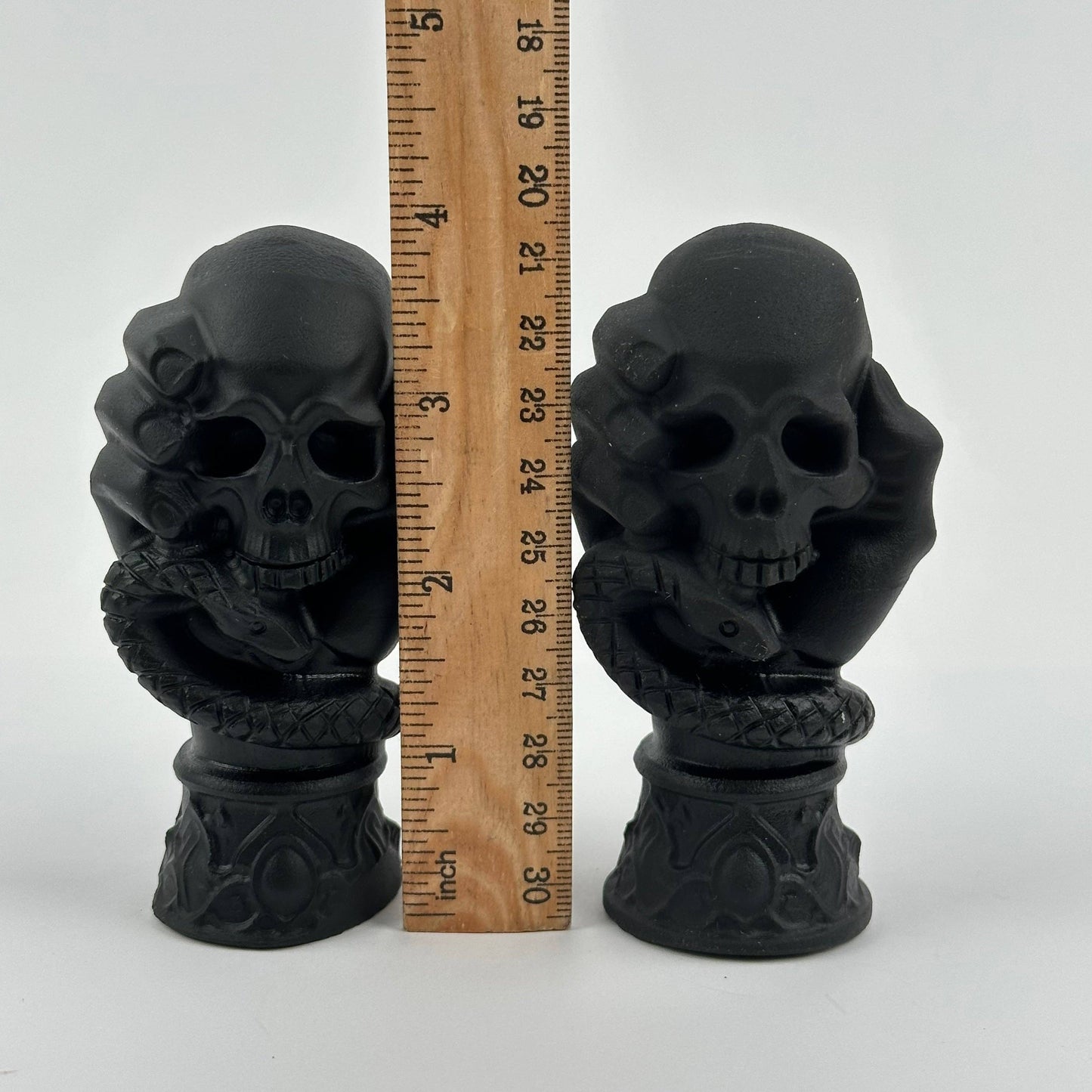 Black Obsidian Crystal Skull on Hand
