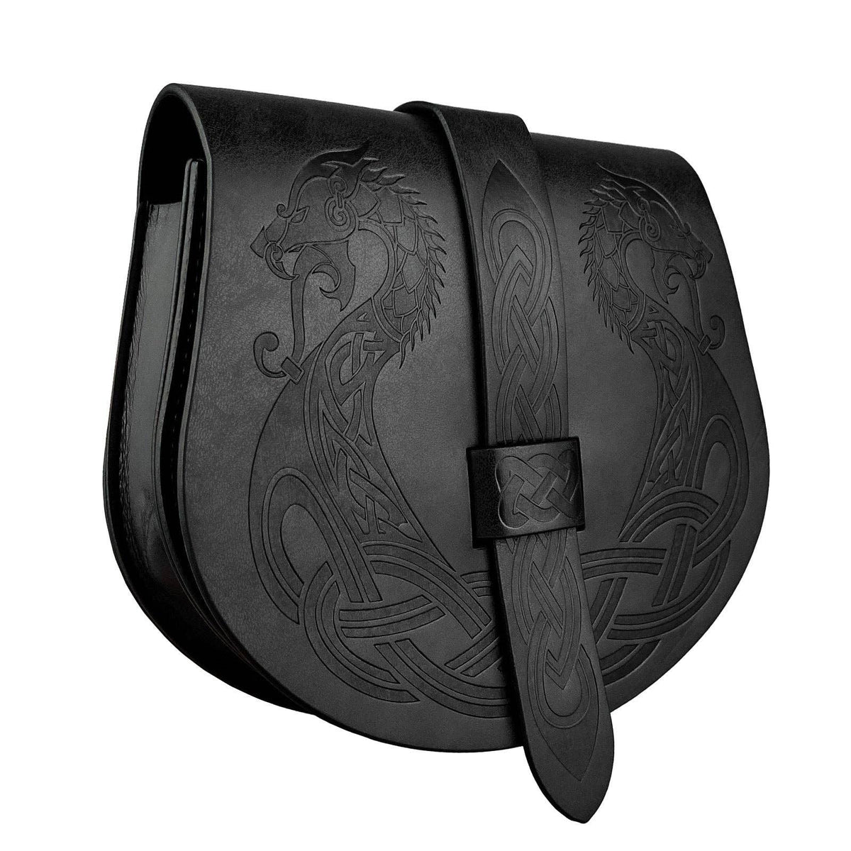 Medieval Nordic Viking Style Saddle Bag: Black