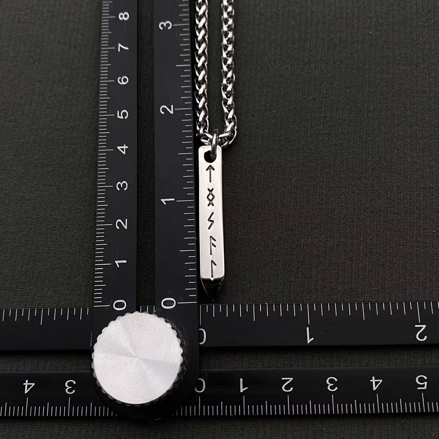 Stainless Steel Viking Rune Pendant Necklace - MJ/MNP